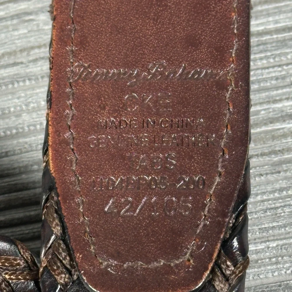 Tommy Bahama Mens Braided Leather Belt Brown Woven Marlin‎ Logo Size 42